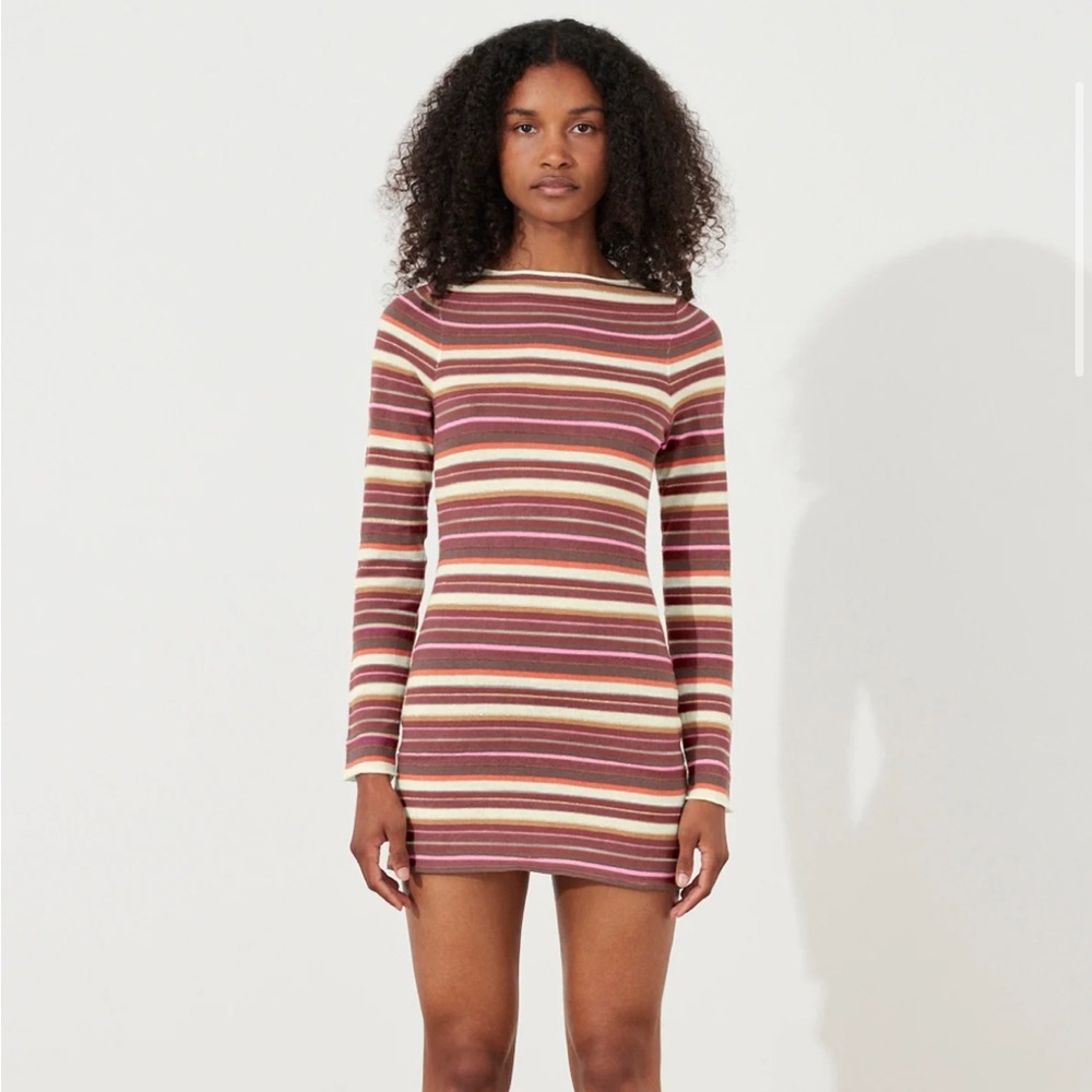 ❌SOLD on dep0p❌ NWT Zulu & Zephyr Golden Retro Stripe Knit Dress, AU 10/US 6
